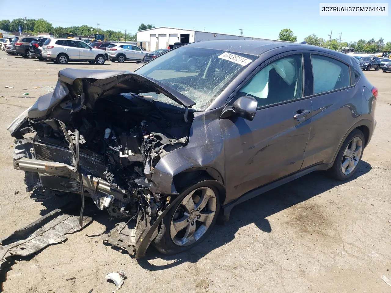 2016 Honda Hr-V Lx VIN: 3CZRU6H37GM764443 Lot: 60436214