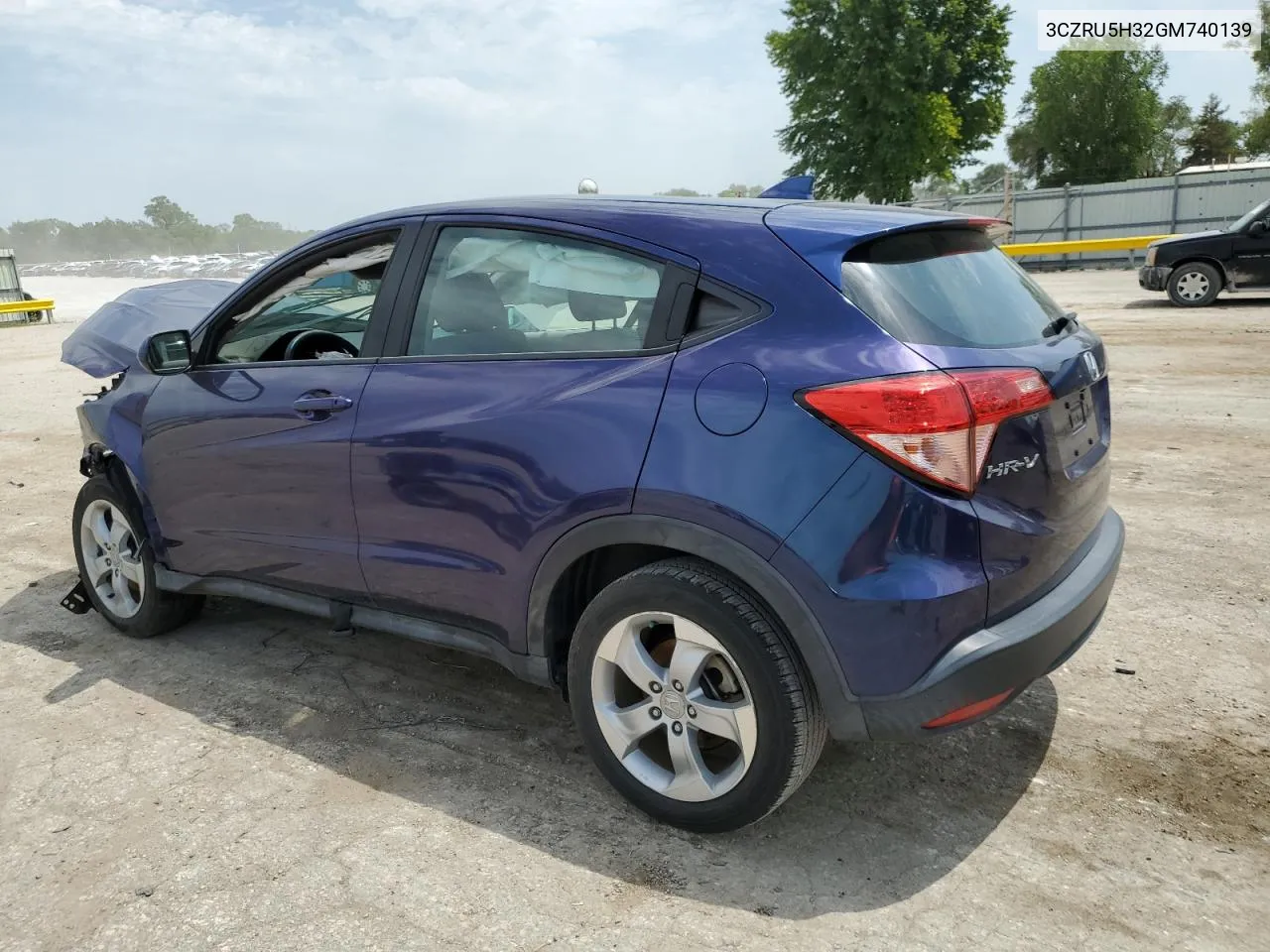 2016 Honda Hr-V Lx VIN: 3CZRU5H32GM740139 Lot: 61647363