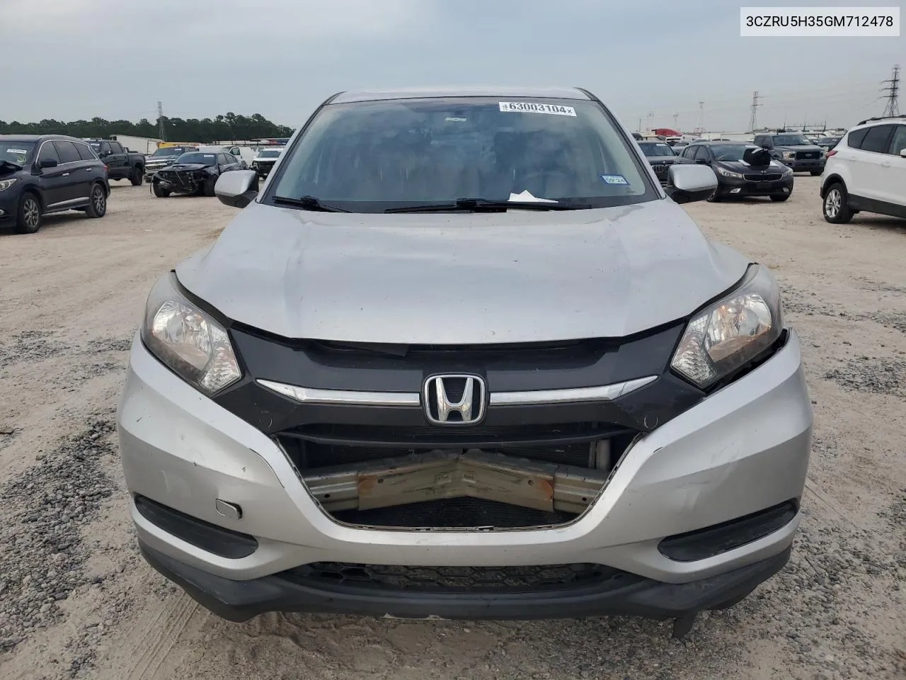 2016 Honda Hr-V Lx VIN: 3CZRU5H35GM712478 Lot: 63003104