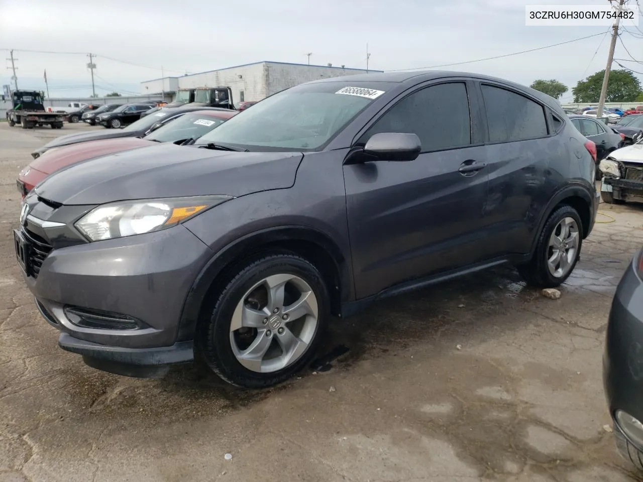 2016 Honda Hr-V Lx VIN: 3CZRU6H30GM754482 Lot: 66588064