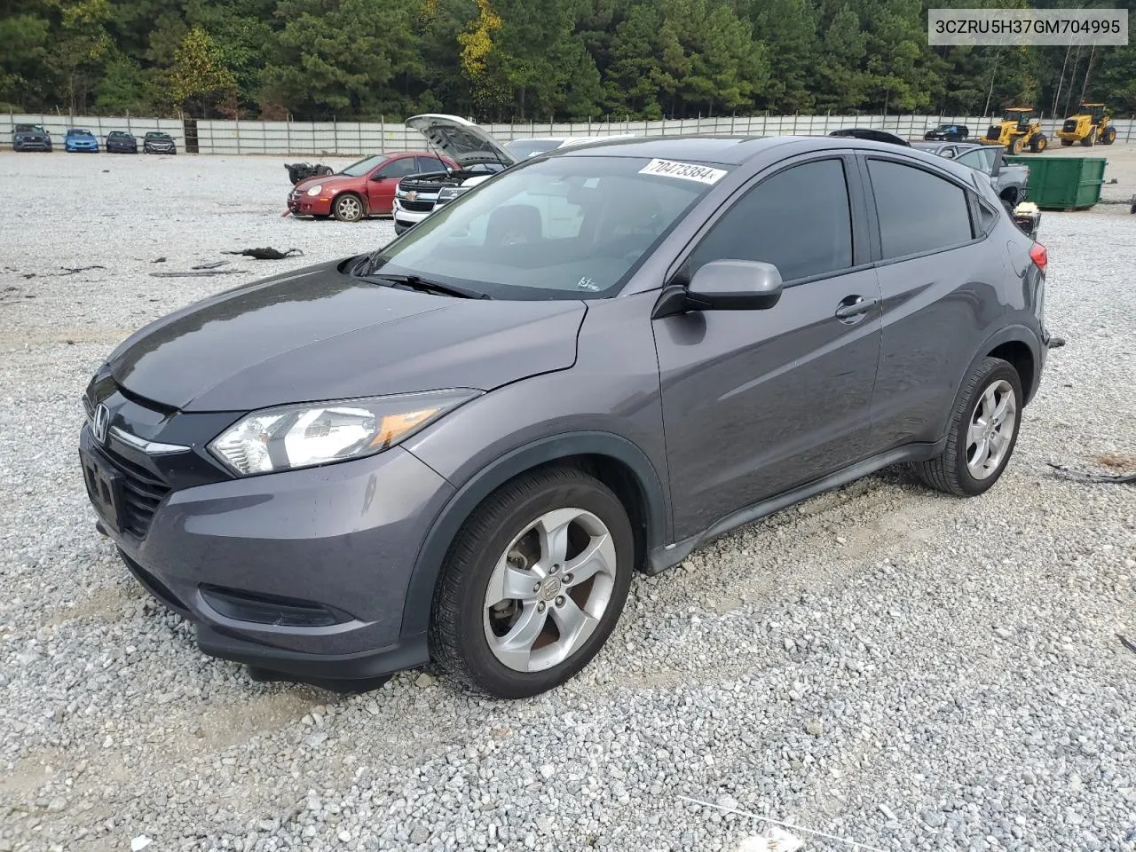 2016 Honda Hr-V Lx VIN: 3CZRU5H37GM704995 Lot: 70473384