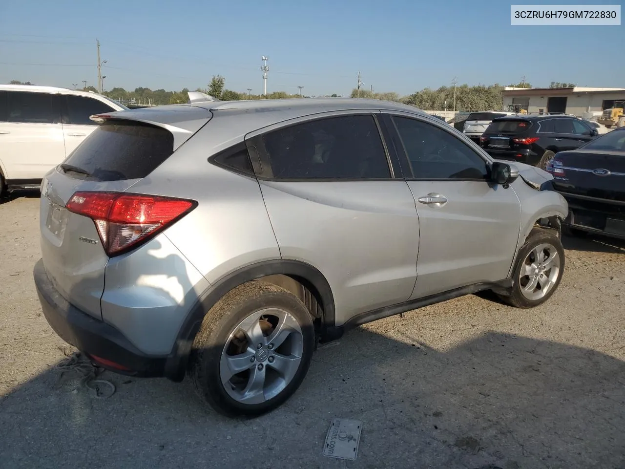 2016 Honda Hr-V Exl VIN: 3CZRU6H79GM722830 Lot: 71092334