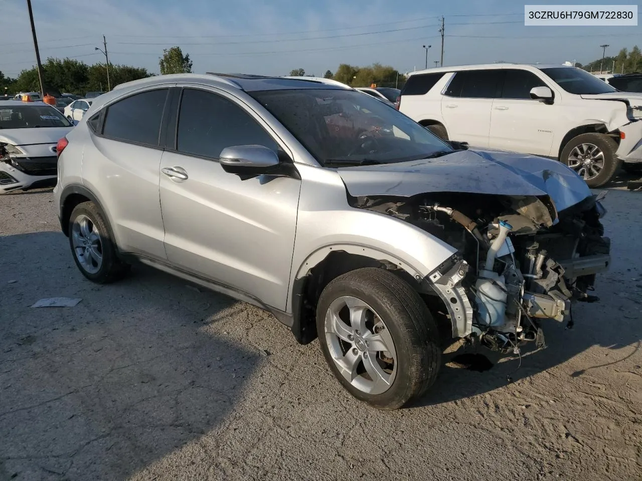 2016 Honda Hr-V Exl VIN: 3CZRU6H79GM722830 Lot: 71092334