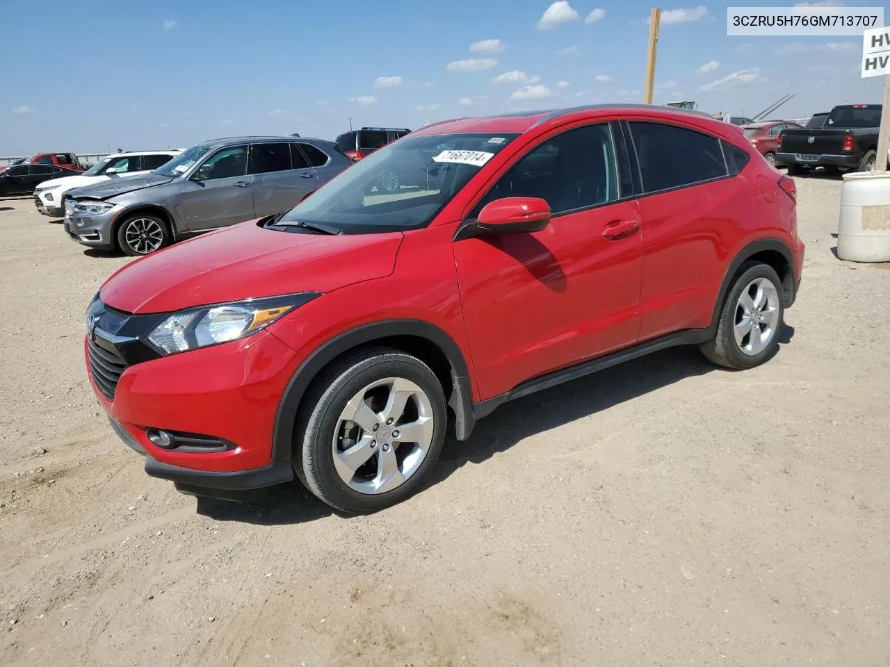 2016 Honda Hr-V Exl VIN: 3CZRU5H76GM713707 Lot: 71667014