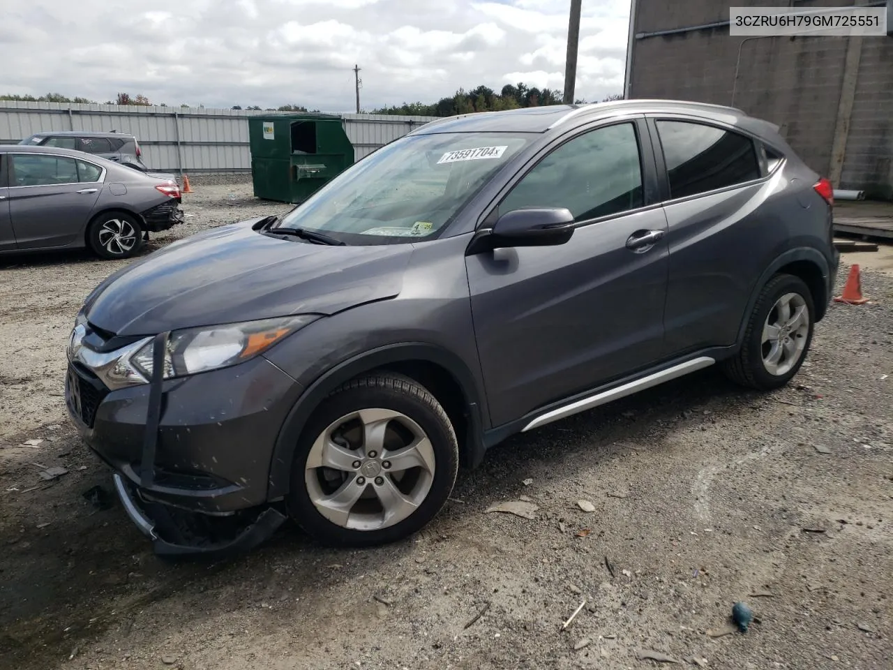 2016 Honda Hr-V Exl VIN: 3CZRU6H79GM725551 Lot: 73591704