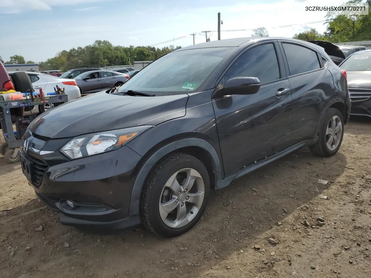 2016 Honda Hr-V Ex VIN: 3CZRU6H5XGM770271 Lot: 74287014