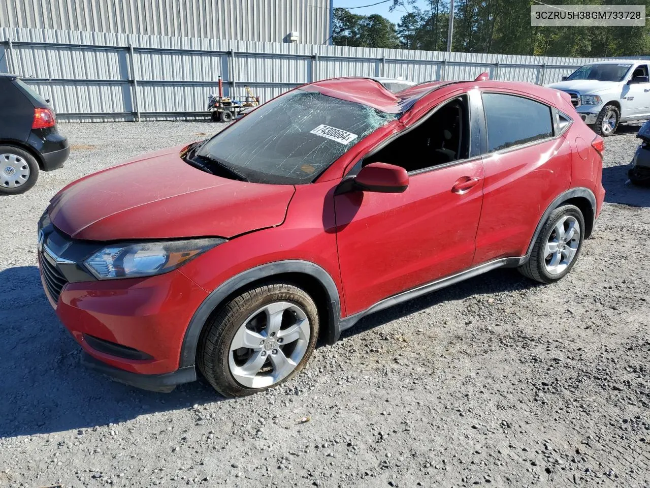 2016 Honda Hr-V Lx VIN: 3CZRU5H38GM733728 Lot: 74308664