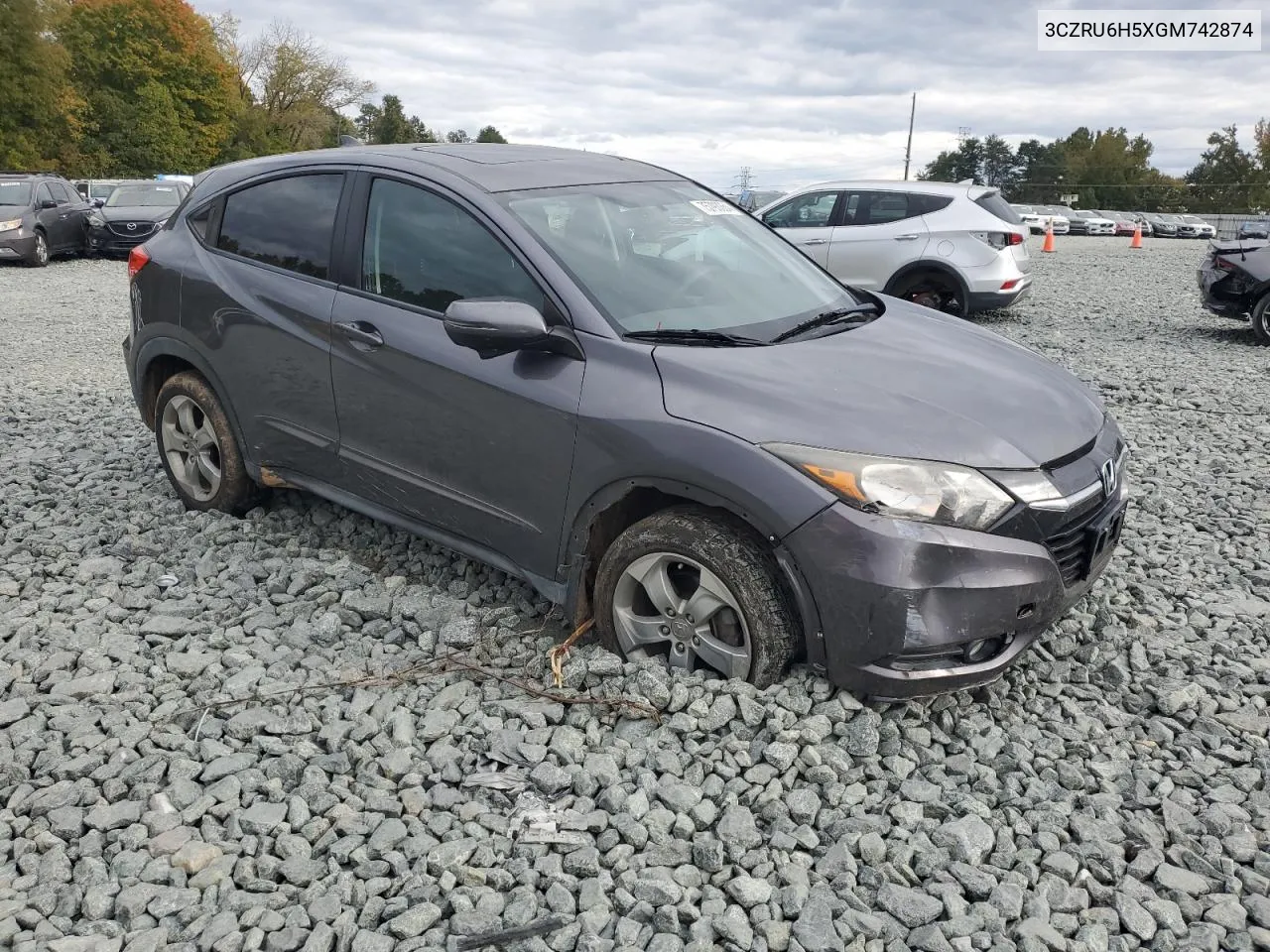 2016 Honda Hr-V Ex VIN: 3CZRU6H5XGM742874 Lot: 75793354