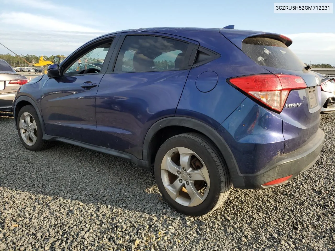 2016 Honda Hr-V Ex VIN: 3CZRU5H52GM712231 Lot: 76195644