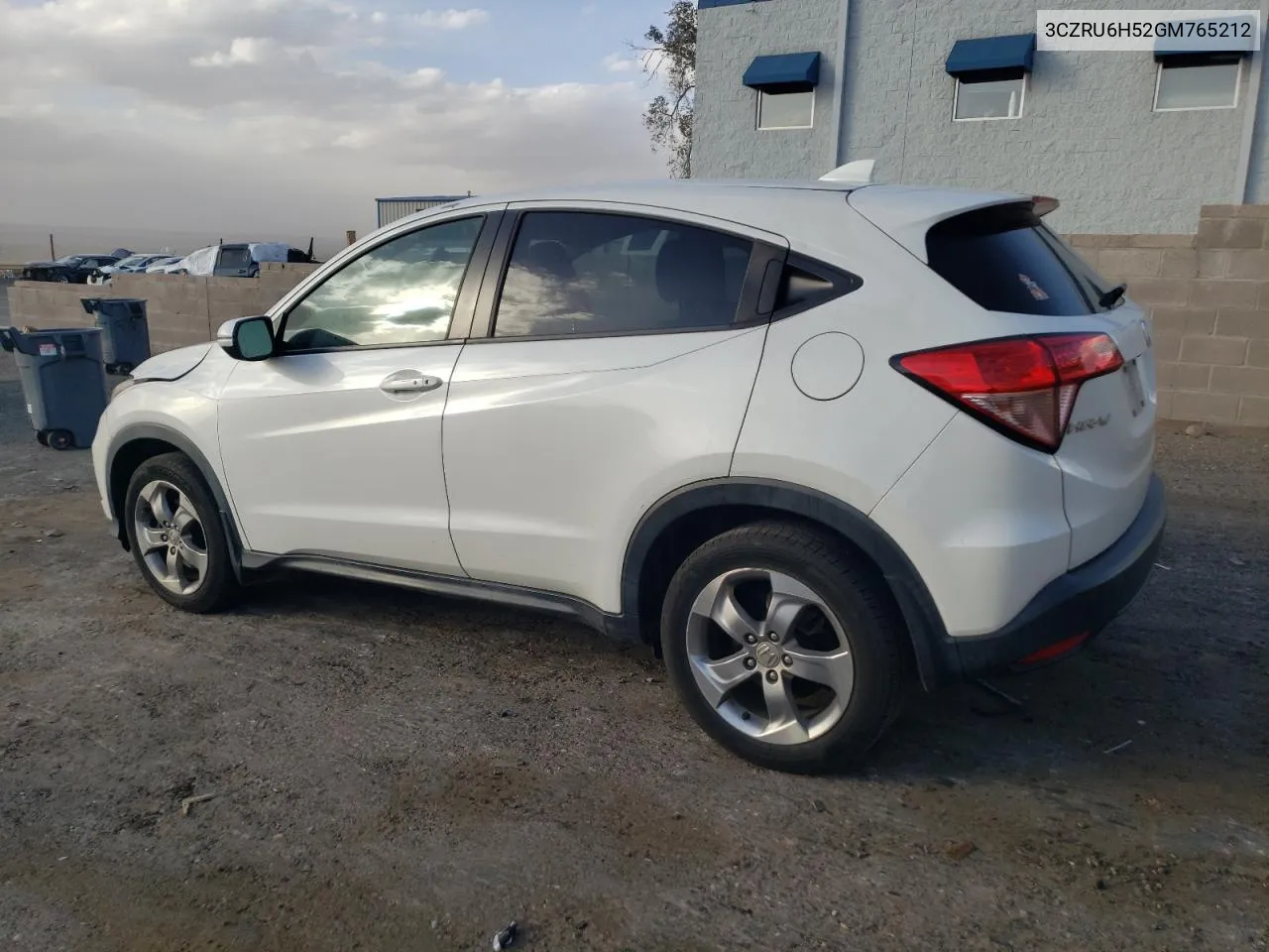 2016 Honda Hr-V Ex VIN: 3CZRU6H52GM765212 Lot: 76946564