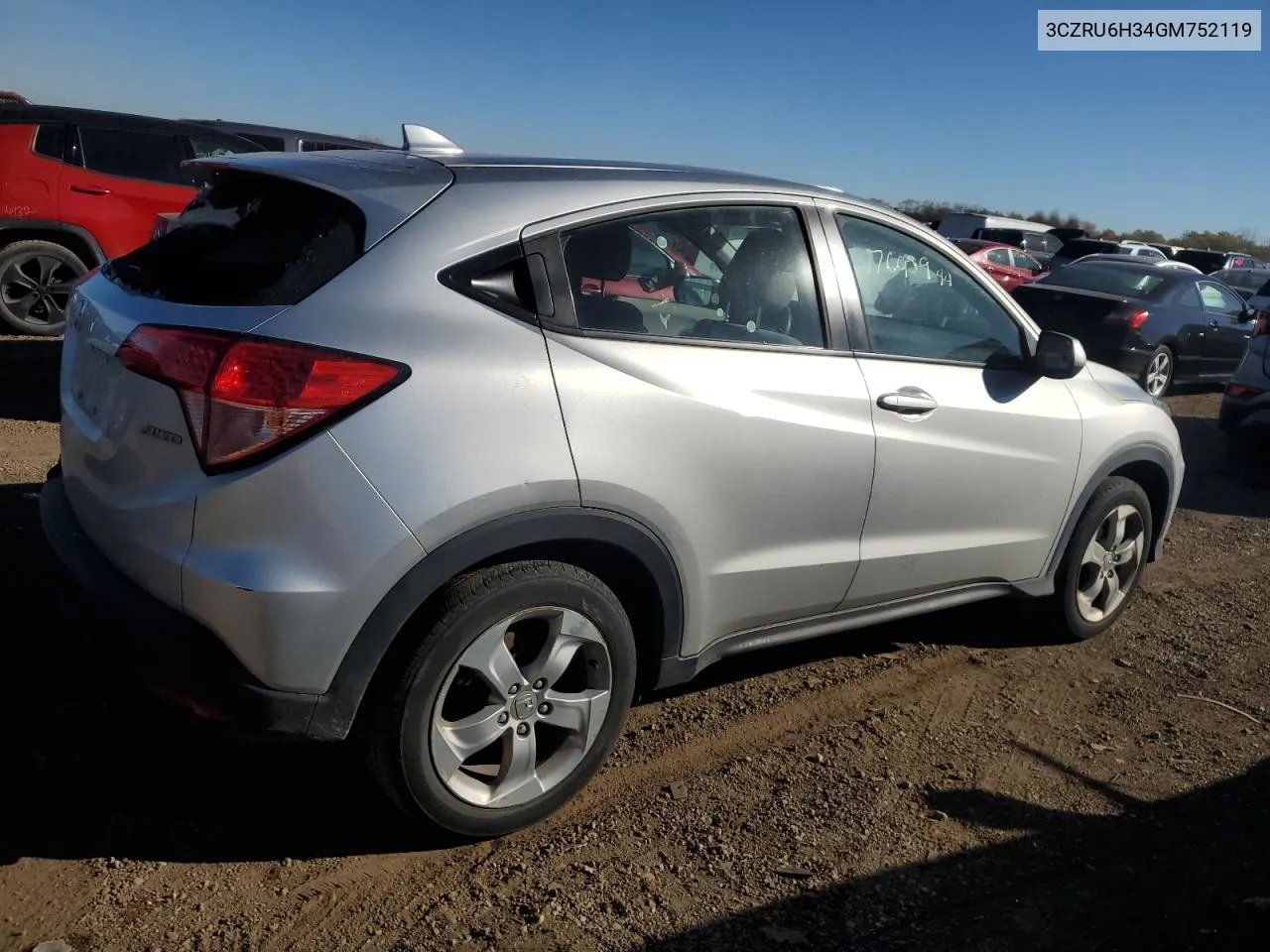 2016 Honda Hr-V Lx VIN: 3CZRU6H34GM752119 Lot: 77695944