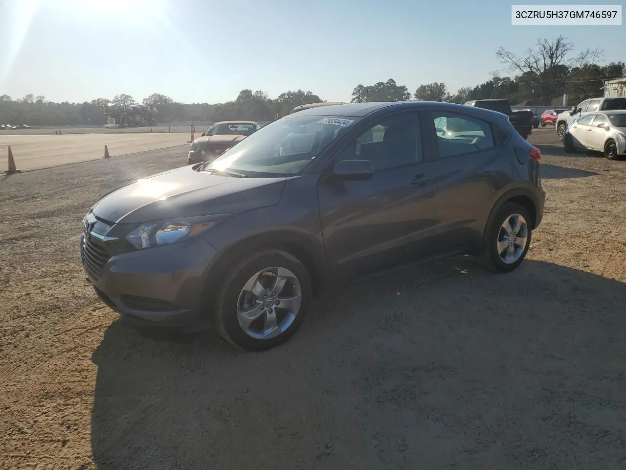 2016 Honda Hr-V Lx VIN: 3CZRU5H37GM746597 Lot: 78034434