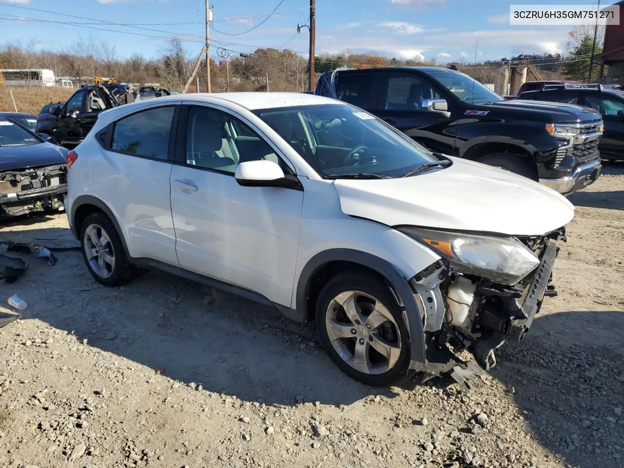 2016 Honda Hr-V Lx VIN: 3CZRU6H35GM751271 Lot: 78692564