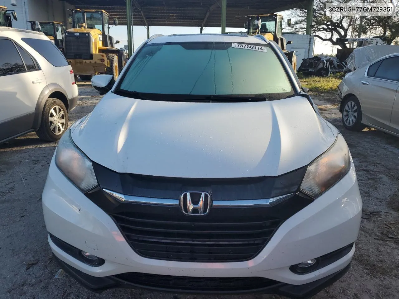 2016 Honda Hr-V Exl VIN: 3CZRU5H77GM729351 Lot: 78756914