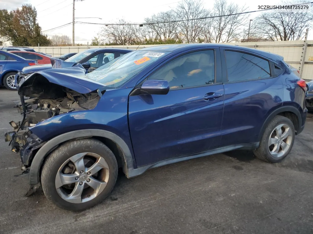 2016 Honda Hr-V Lx VIN: 3CZRU5H34GM735279 Lot: 79083874