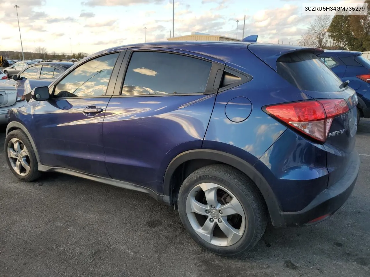 2016 Honda Hr-V Lx VIN: 3CZRU5H34GM735279 Lot: 79083874