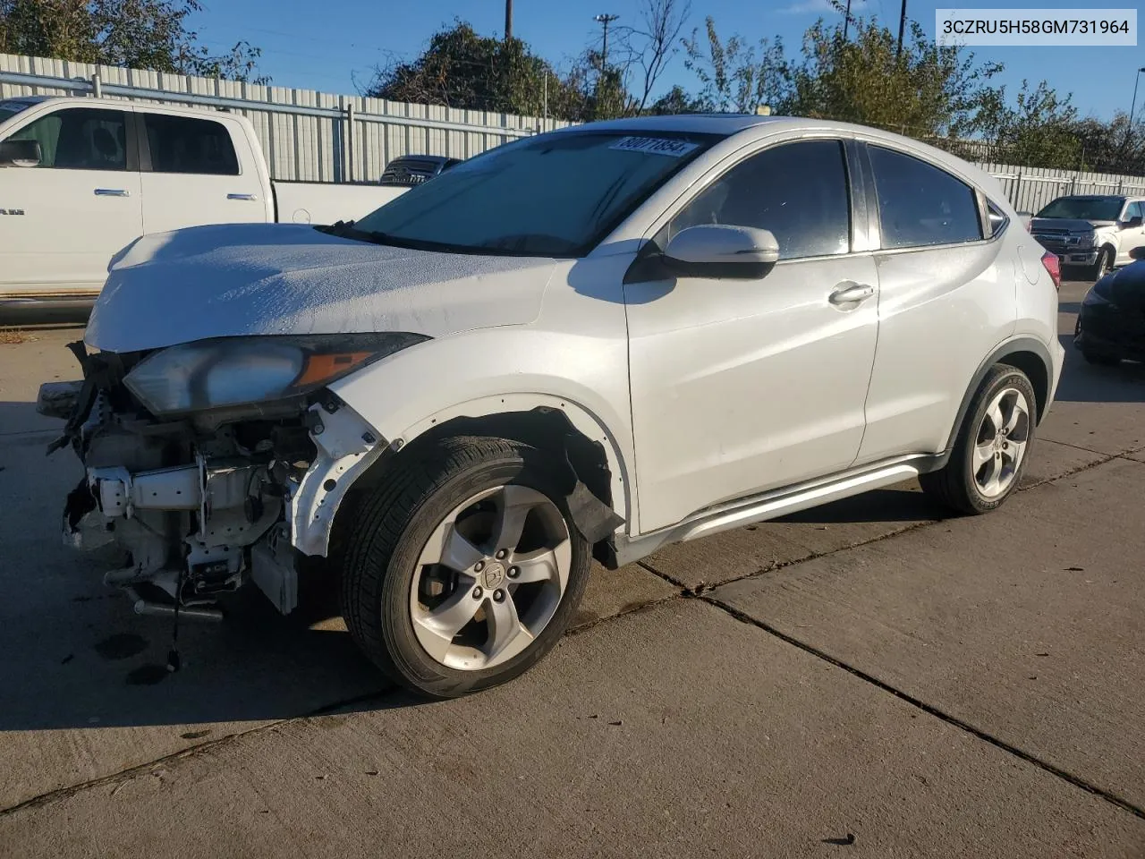 2016 Honda Hr-V Ex VIN: 3CZRU5H58GM731964 Lot: 80071854