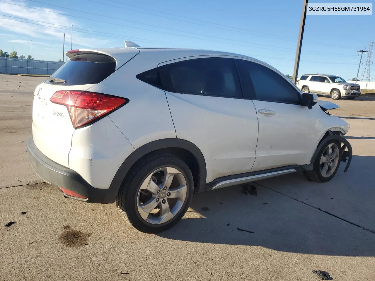 2016 Honda Hr-V Ex VIN: 3CZRU5H58GM731964 Lot: 80071854