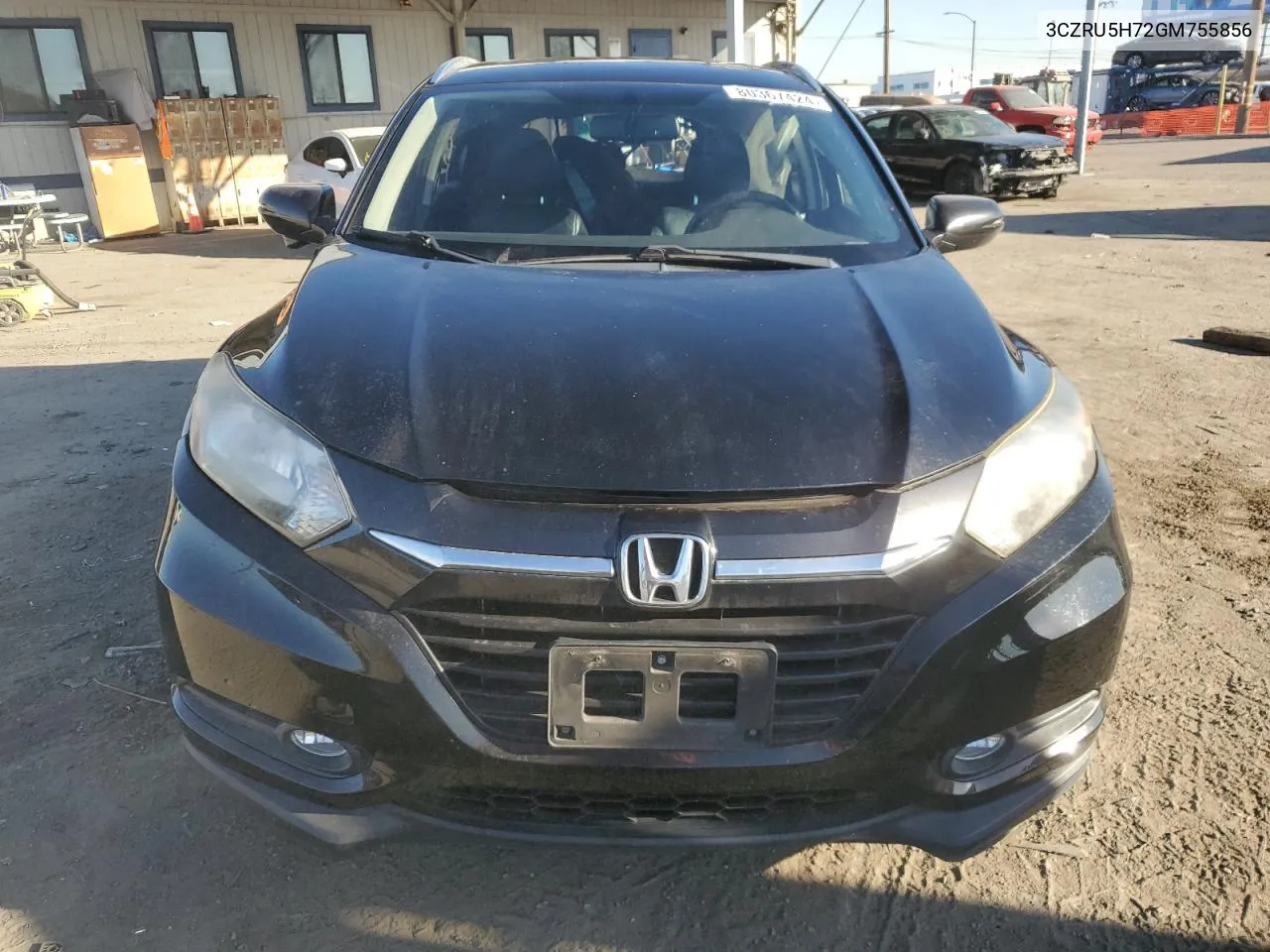 2016 Honda Hr-V Exl VIN: 3CZRU5H72GM755856 Lot: 80367424