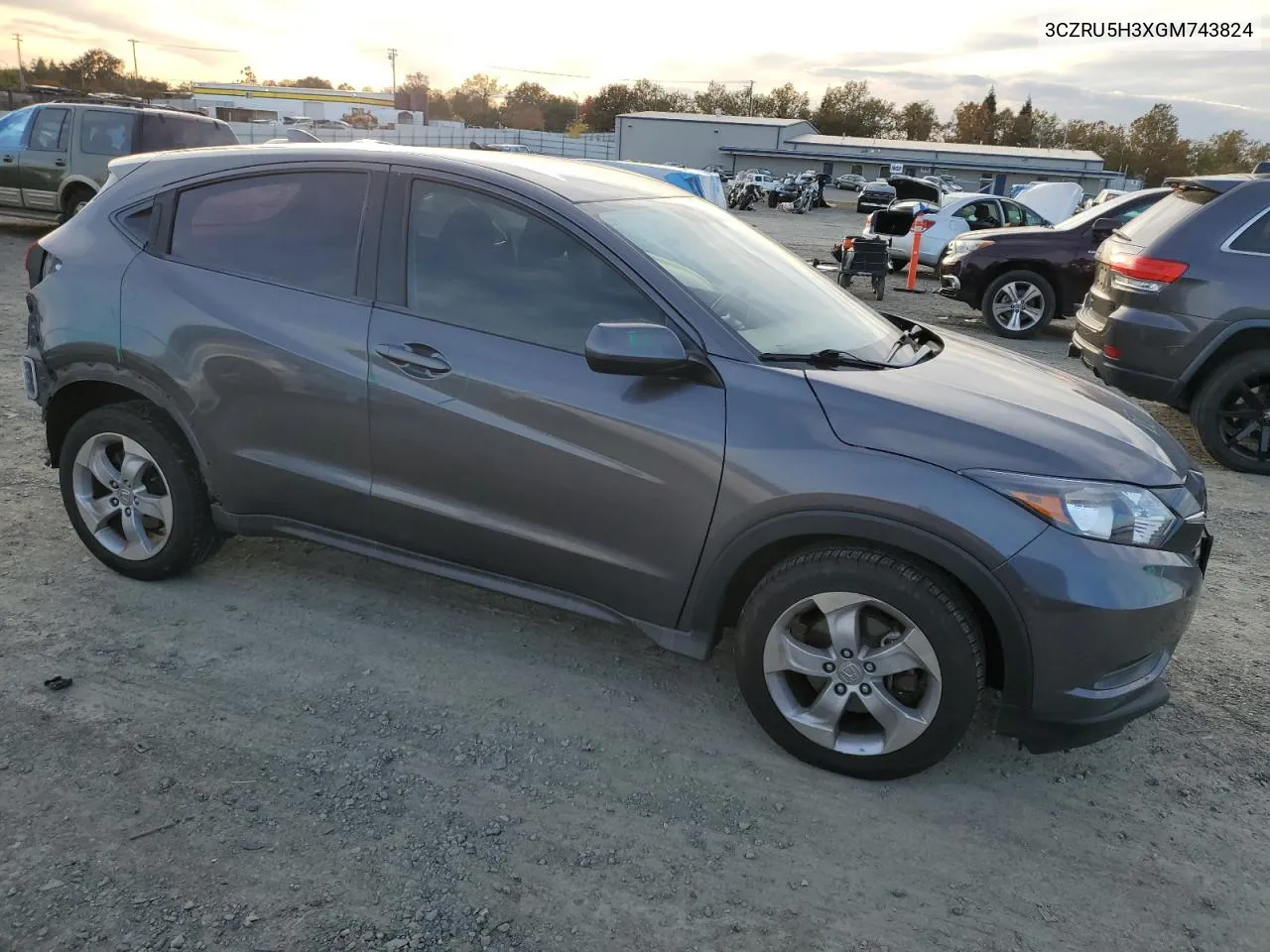 2016 Honda Hr-V Lx VIN: 3CZRU5H3XGM743824 Lot: 80936124