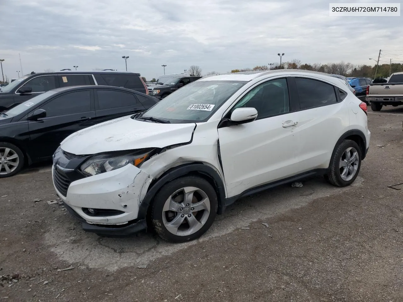 2016 Honda Hr-V Exl VIN: 3CZRU6H72GM714780 Lot: 81002654