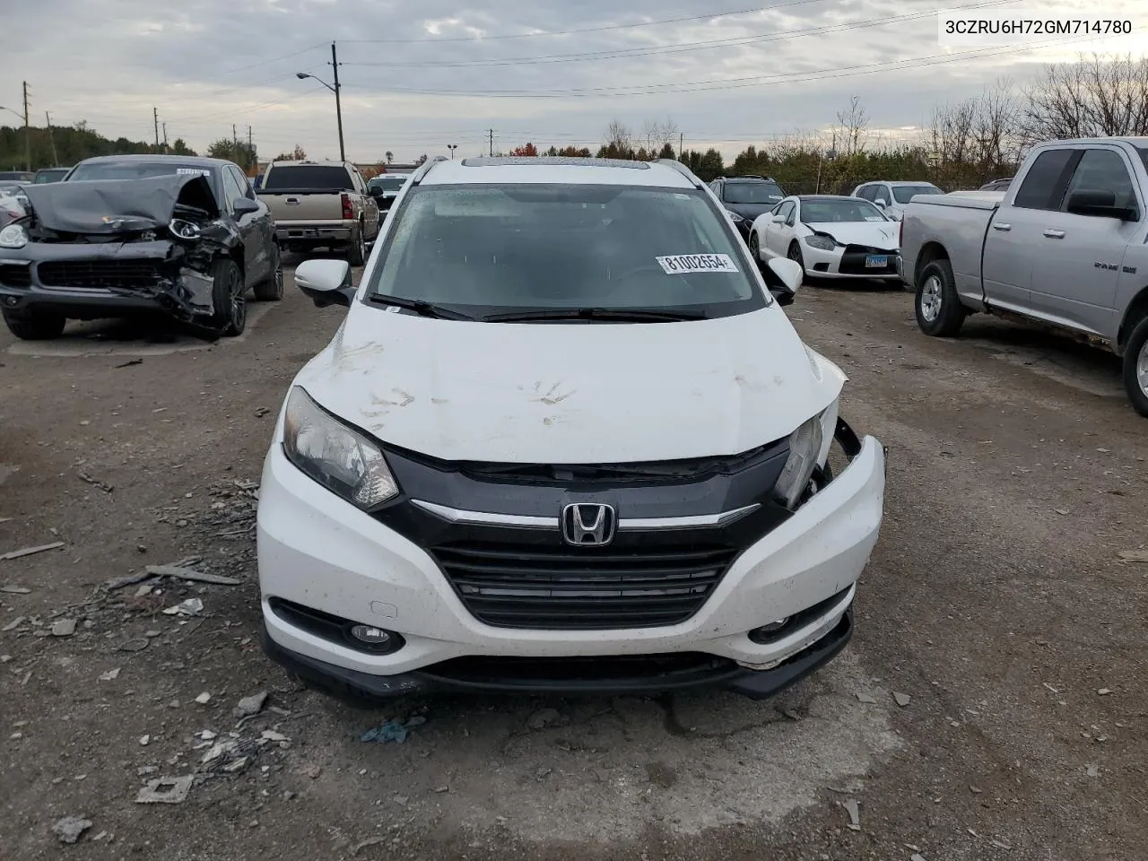 2016 Honda Hr-V Exl VIN: 3CZRU6H72GM714780 Lot: 81002654