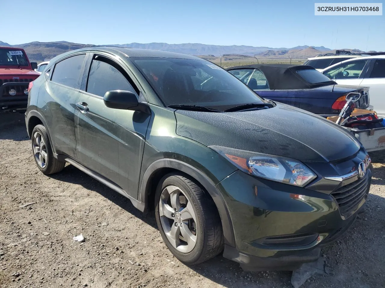 2017 Honda Hr-V Lx VIN: 3CZRU5H31HG703468 Lot: 50182394