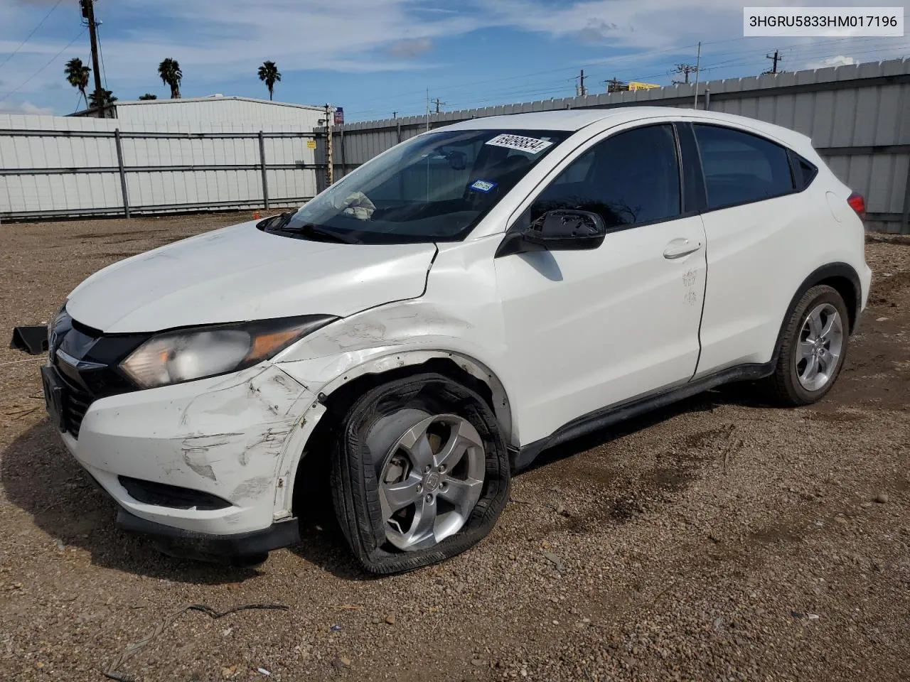 2017 Honda Hr-V VIN: 3HGRU5833HM017196 Lot: 69098834