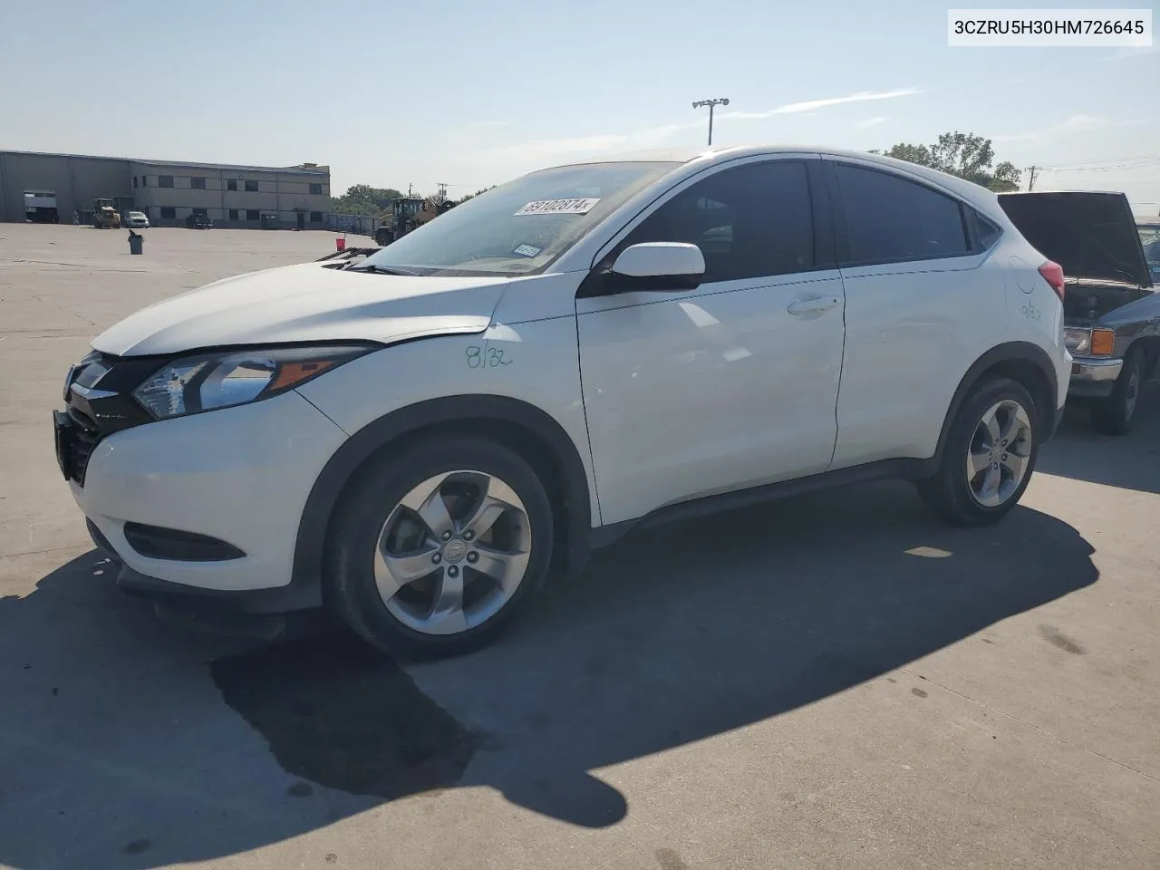 2017 Honda Hr-V Lx VIN: 3CZRU5H30HM726645 Lot: 69102874