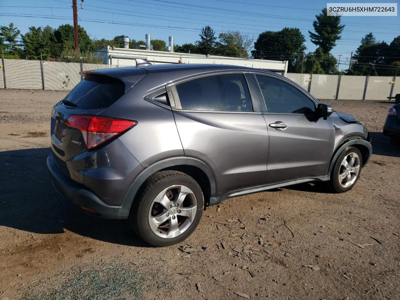 2017 Honda Hr-V Ex VIN: 3CZRU6H5XHM722643 Lot: 70428454