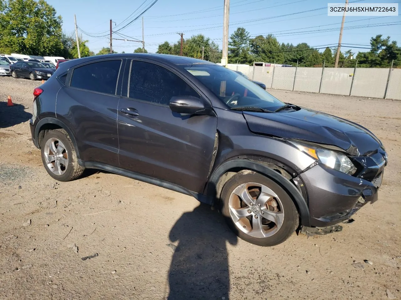 2017 Honda Hr-V Ex VIN: 3CZRU6H5XHM722643 Lot: 70428454