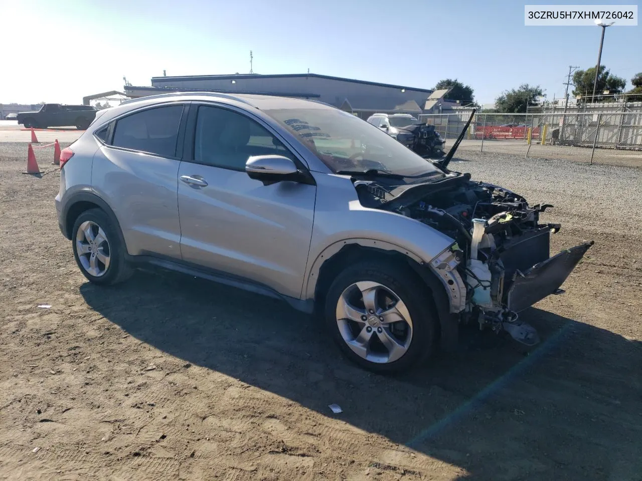 2017 Honda Hr-V Exl VIN: 3CZRU5H7XHM726042 Lot: 71306434