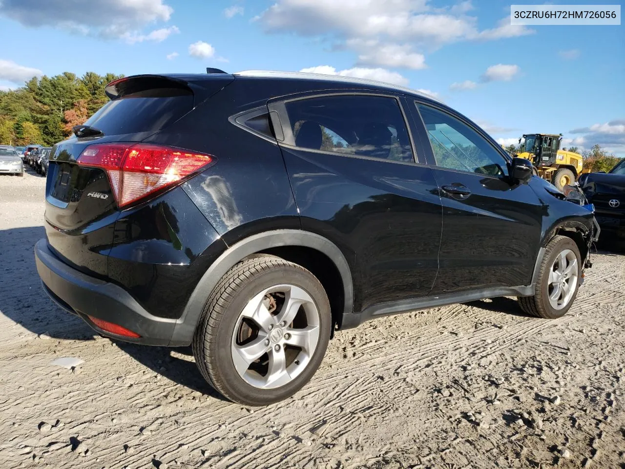 2017 Honda Hr-V Exl VIN: 3CZRU6H72HM726056 Lot: 75737234