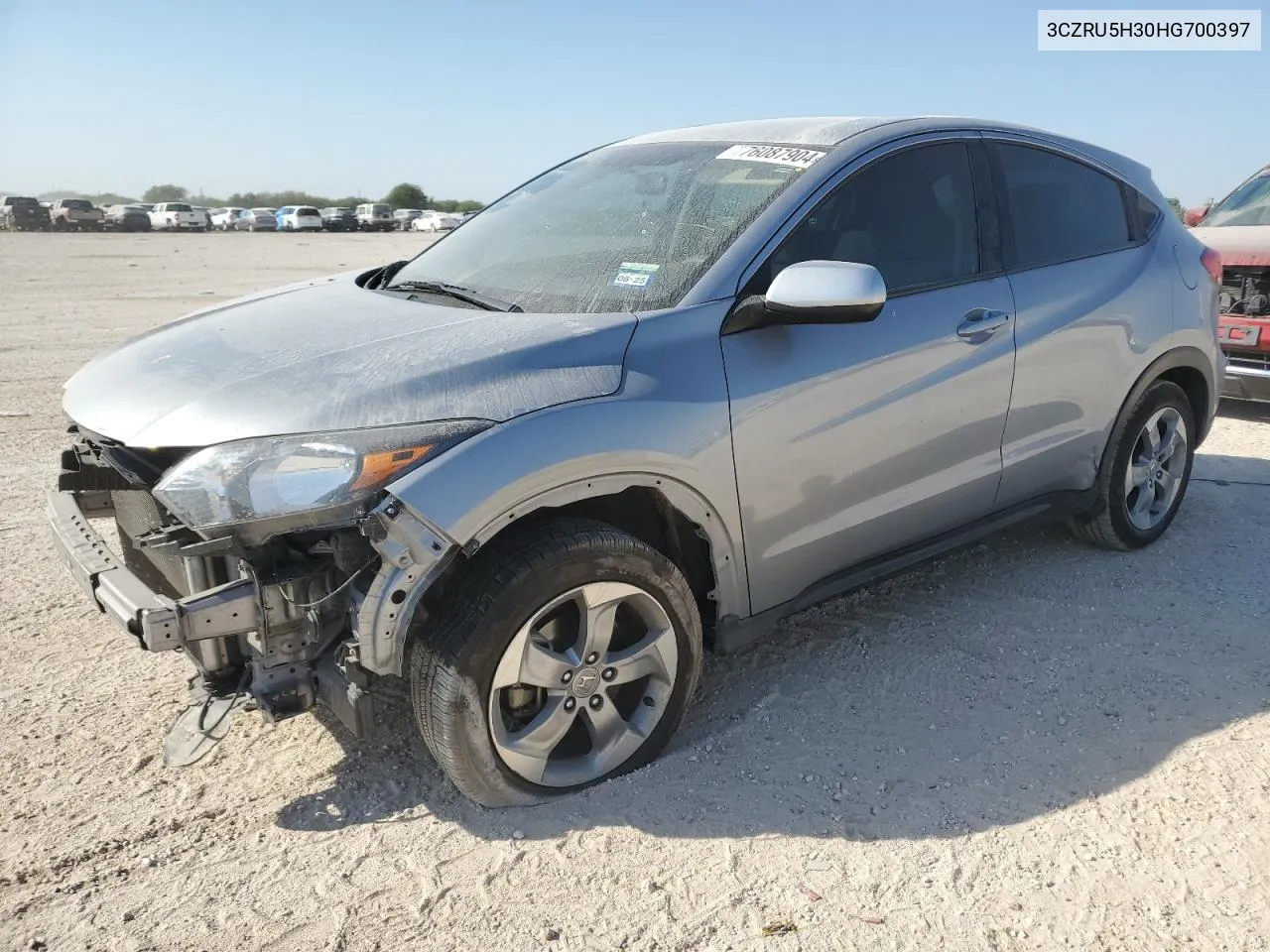 2017 Honda Hr-V Lx VIN: 3CZRU5H30HG700397 Lot: 76087904