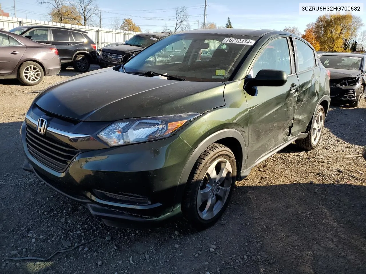 2017 Honda Hr-V Lx VIN: 3CZRU6H32HG700682 Lot: 76712314