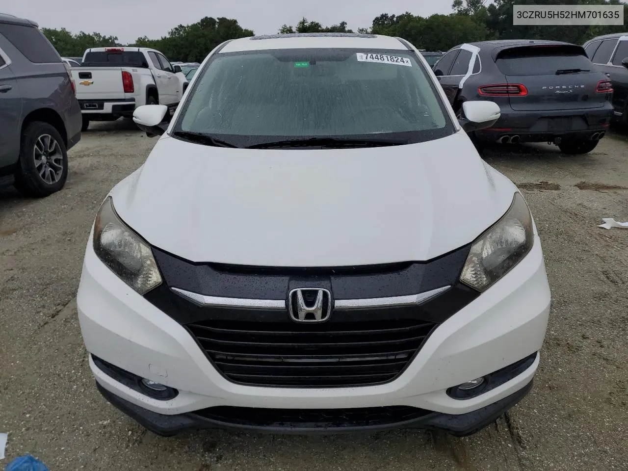 2017 Honda Hr-V Ex VIN: 3CZRU5H52HM701635 Lot: 76847254