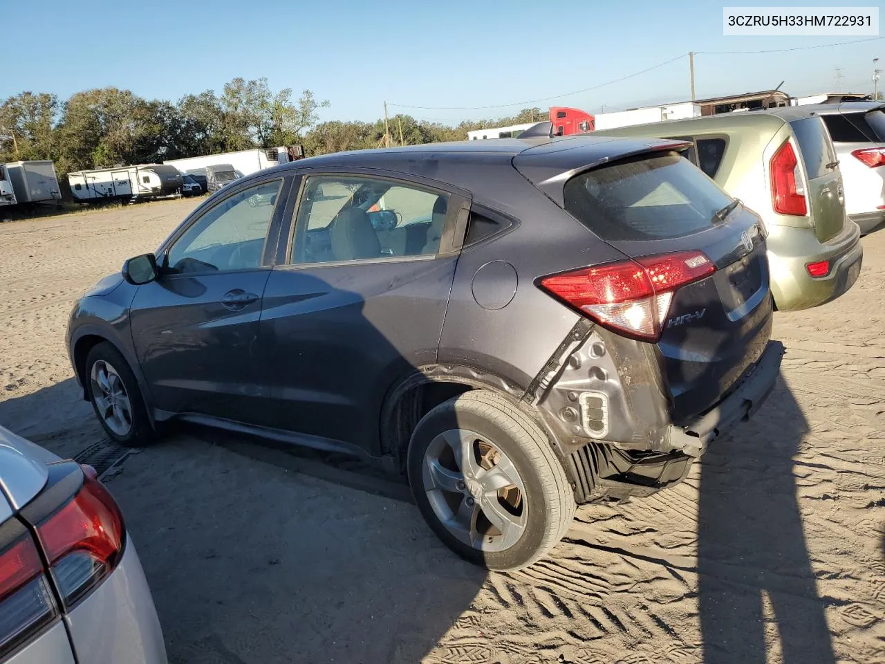 2017 Honda Hr-V Lx VIN: 3CZRU5H33HM722931 Lot: 79932574