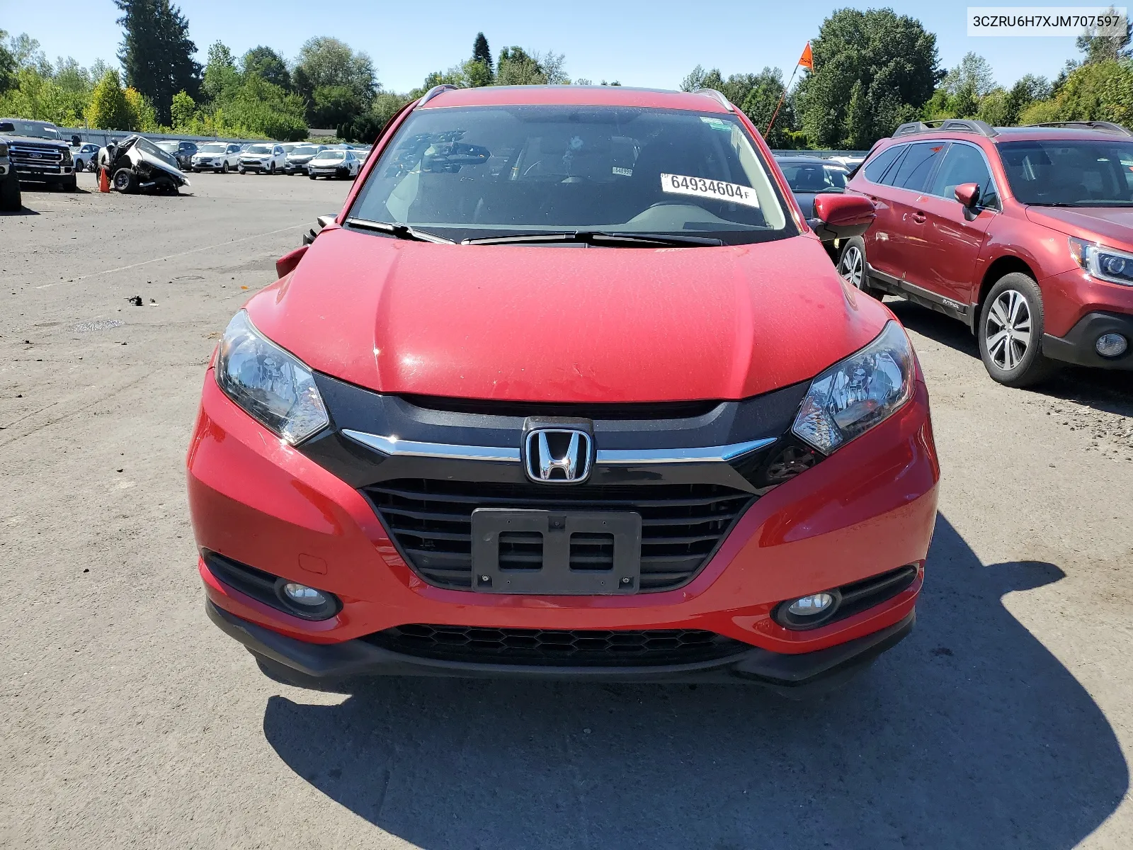 2018 Honda Hr-V Exl VIN: 3CZRU6H7XJM707597 Lot: 64934604