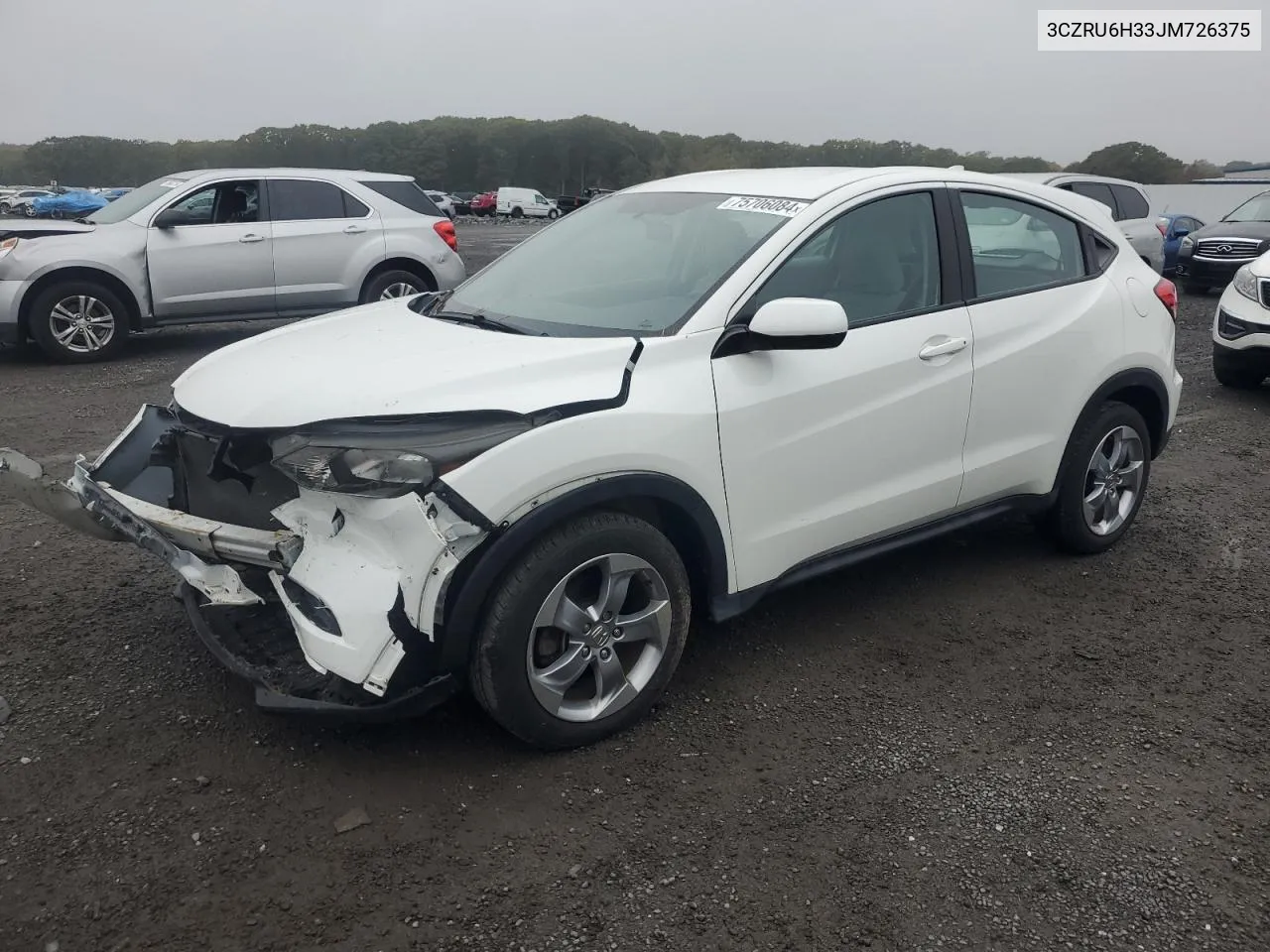 2018 Honda Hr-V Lx VIN: 3CZRU6H33JM726375 Lot: 75706084