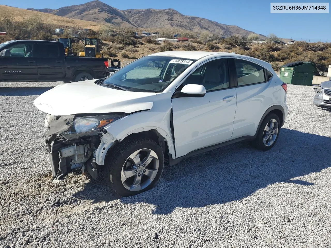 2018 Honda Hr-V Lx VIN: 3CZRU6H36JM714348 Lot: 76073754