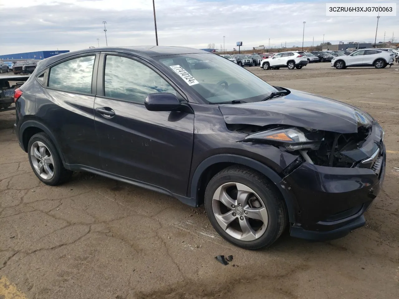 2018 Honda Hr-V Lx VIN: 3CZRU6H3XJG700063 Lot: 77410124