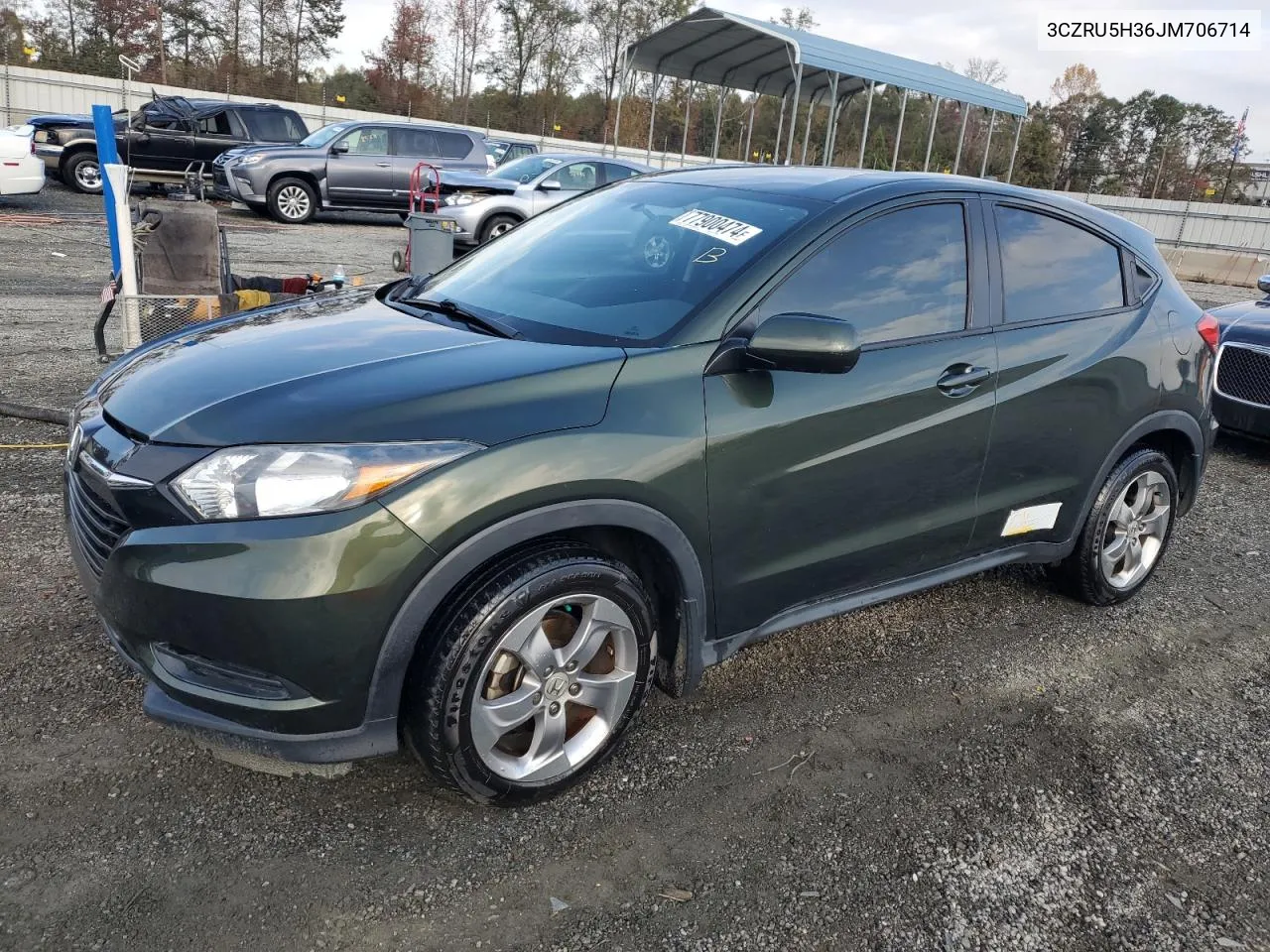 2018 Honda Hr-V Lx VIN: 3CZRU5H36JM706714 Lot: 77900474