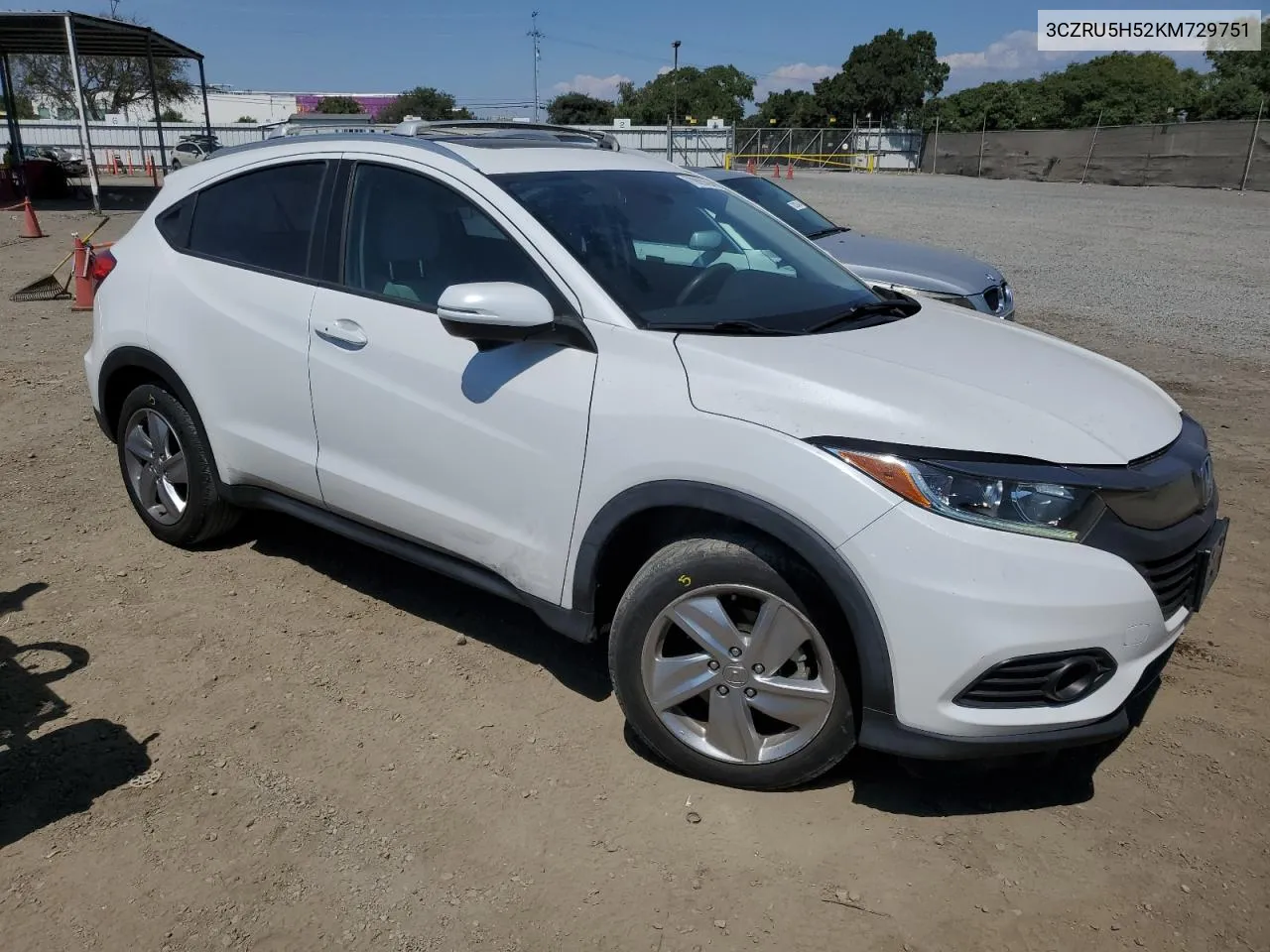 2019 Honda Hr-V Ex VIN: 3CZRU5H52KM729751 Lot: 70863694