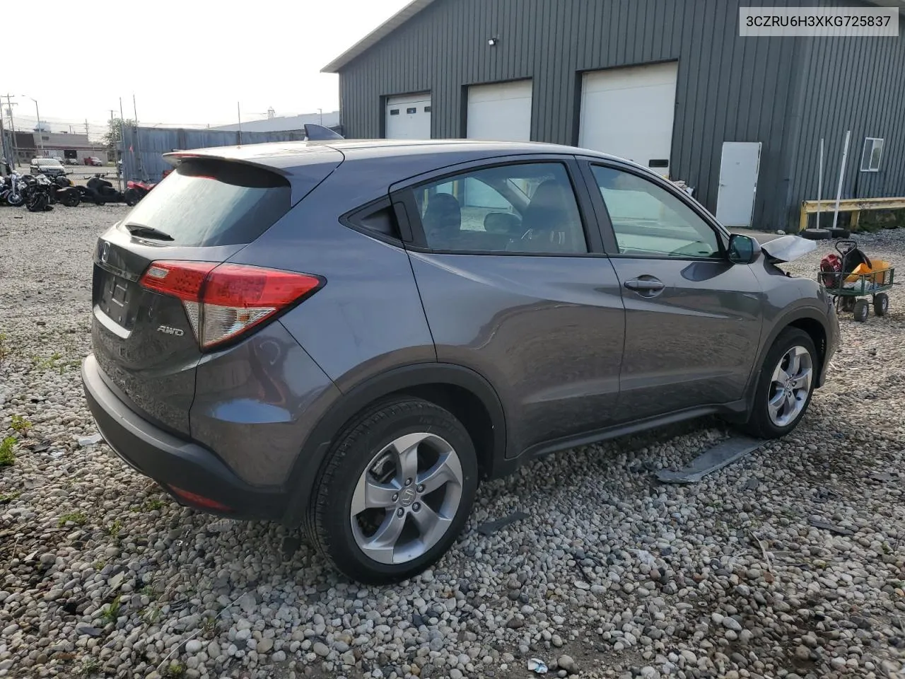 2019 Honda Hr-V Lx VIN: 3CZRU6H3XKG725837 Lot: 71050934