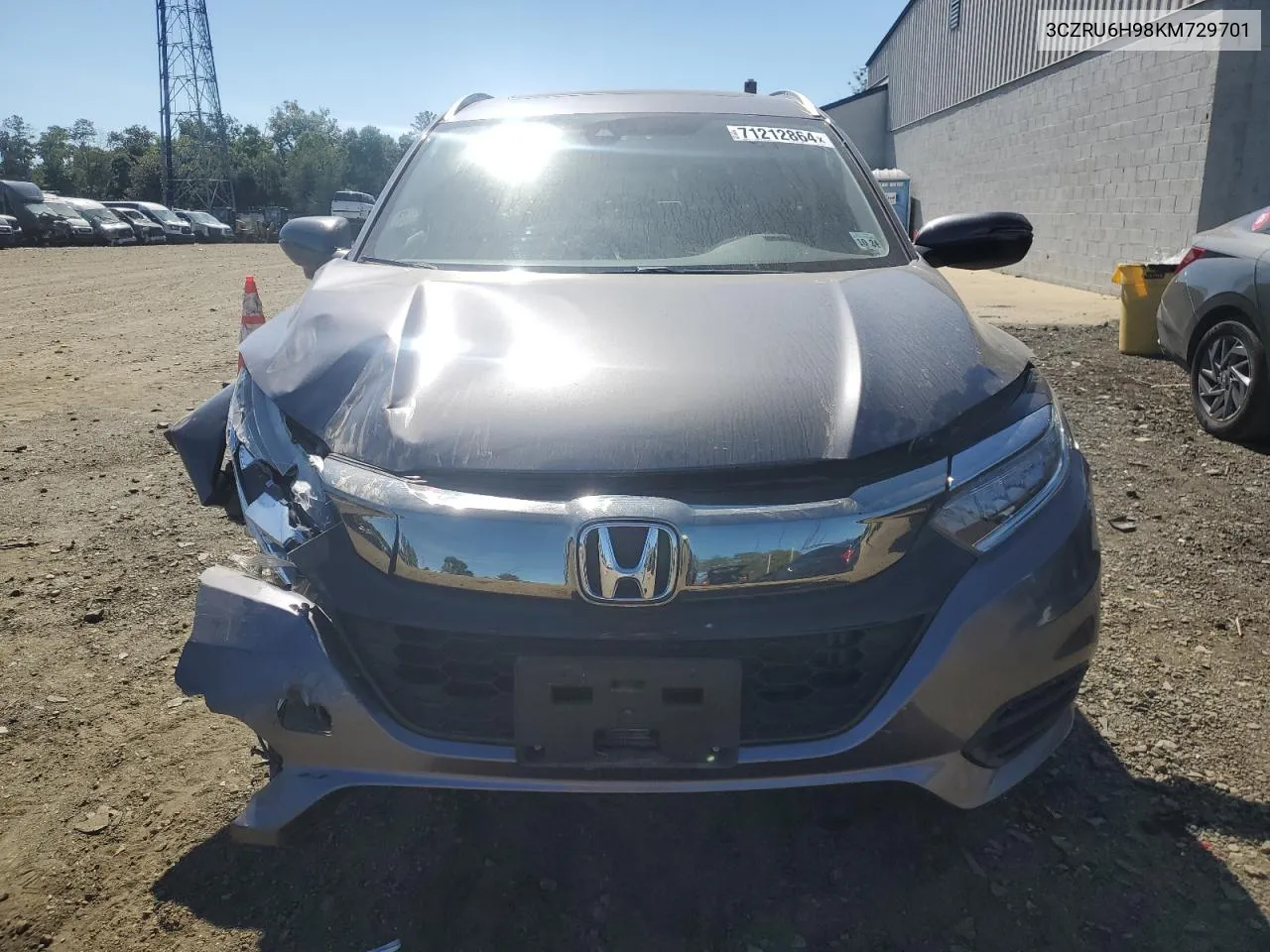 2019 Honda Hr-V Touring VIN: 3CZRU6H98KM729701 Lot: 71212864