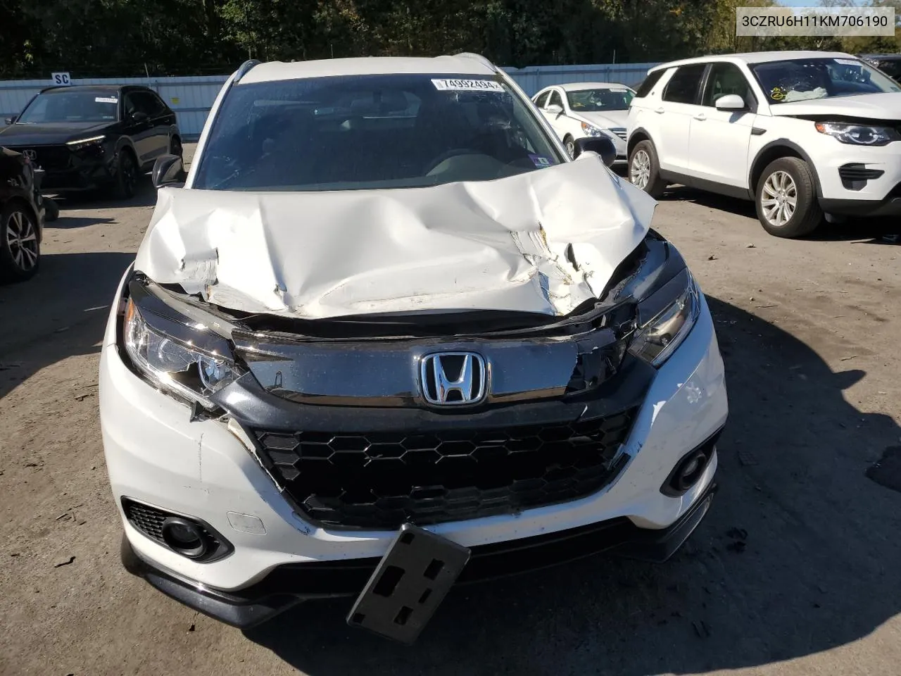 2019 Honda Hr-V Sport VIN: 3CZRU6H11KM706190 Lot: 74992494