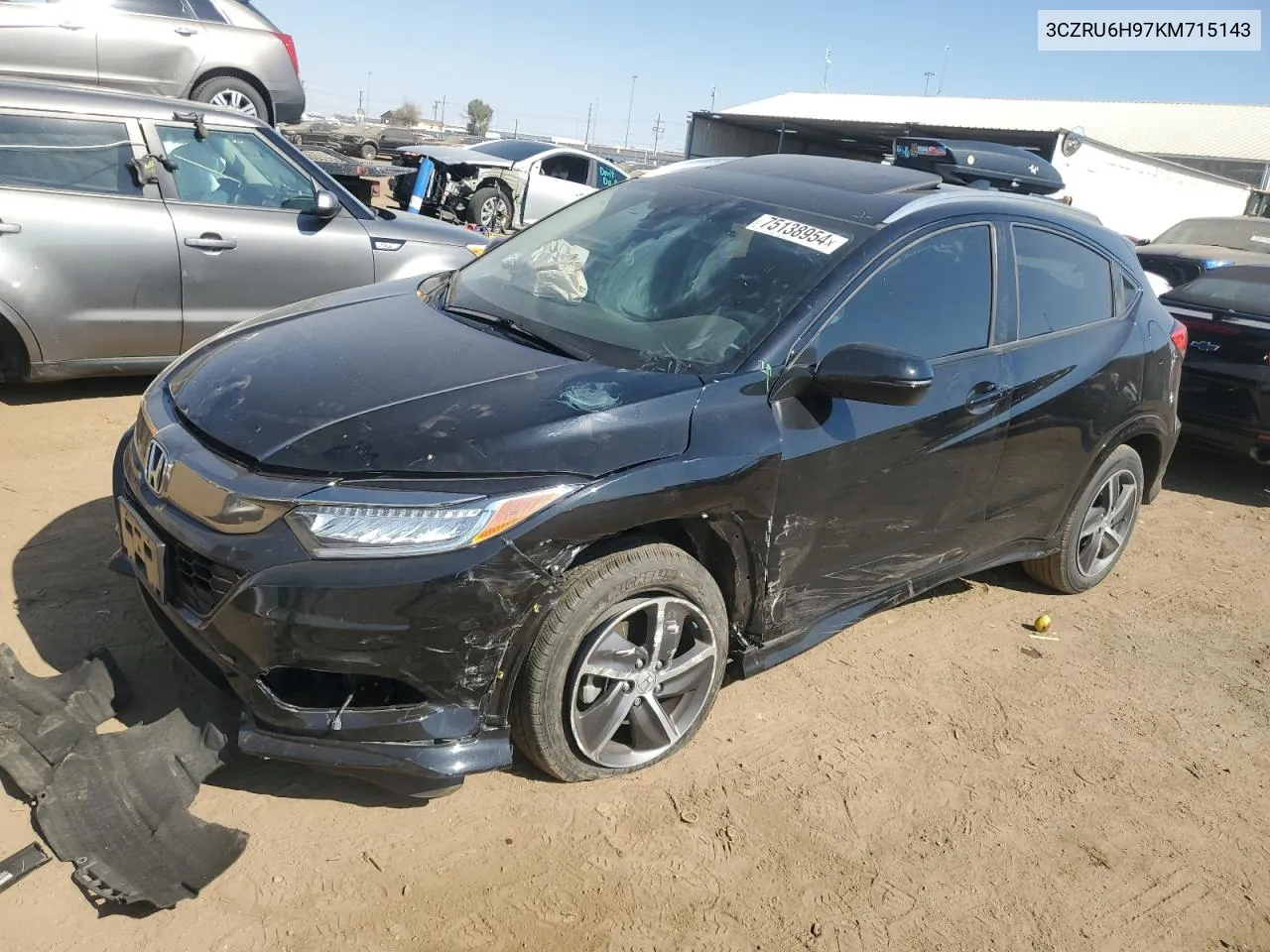 2019 Honda Hr-V Touring VIN: 3CZRU6H97KM715143 Lot: 75138954