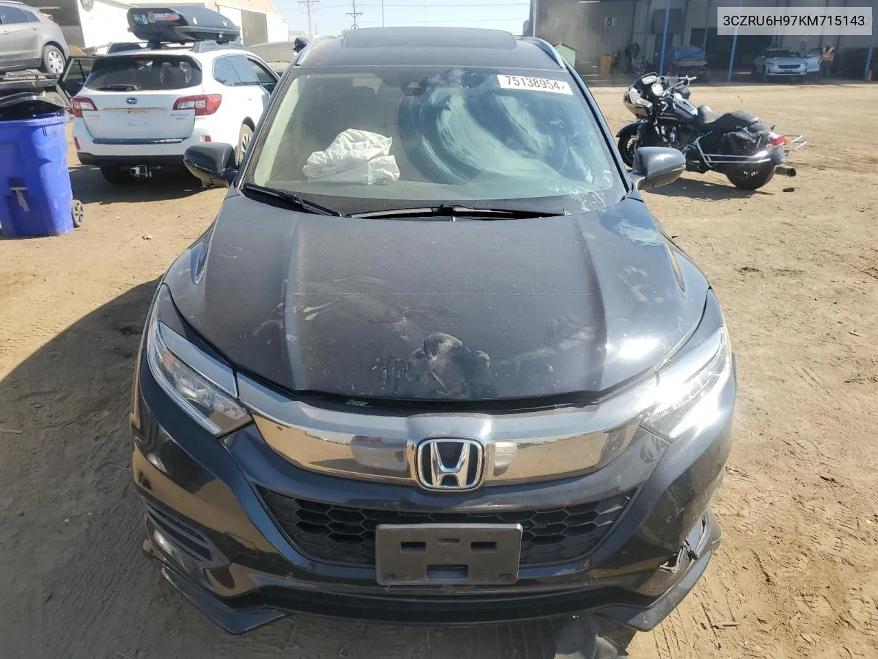 2019 Honda Hr-V Touring VIN: 3CZRU6H97KM715143 Lot: 75138954