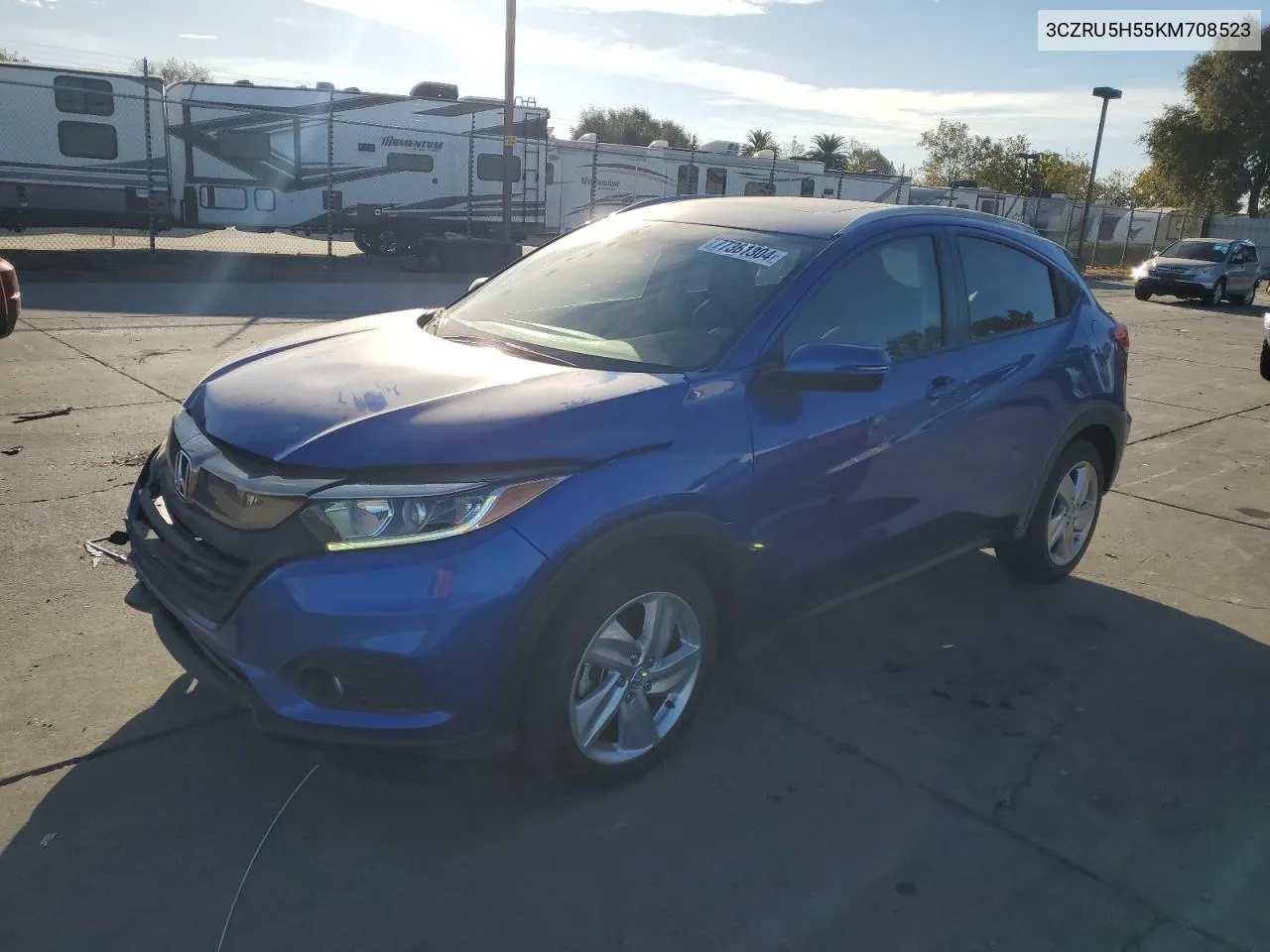 2019 Honda Hr-V Ex VIN: 3CZRU5H55KM708523 Lot: 77361304