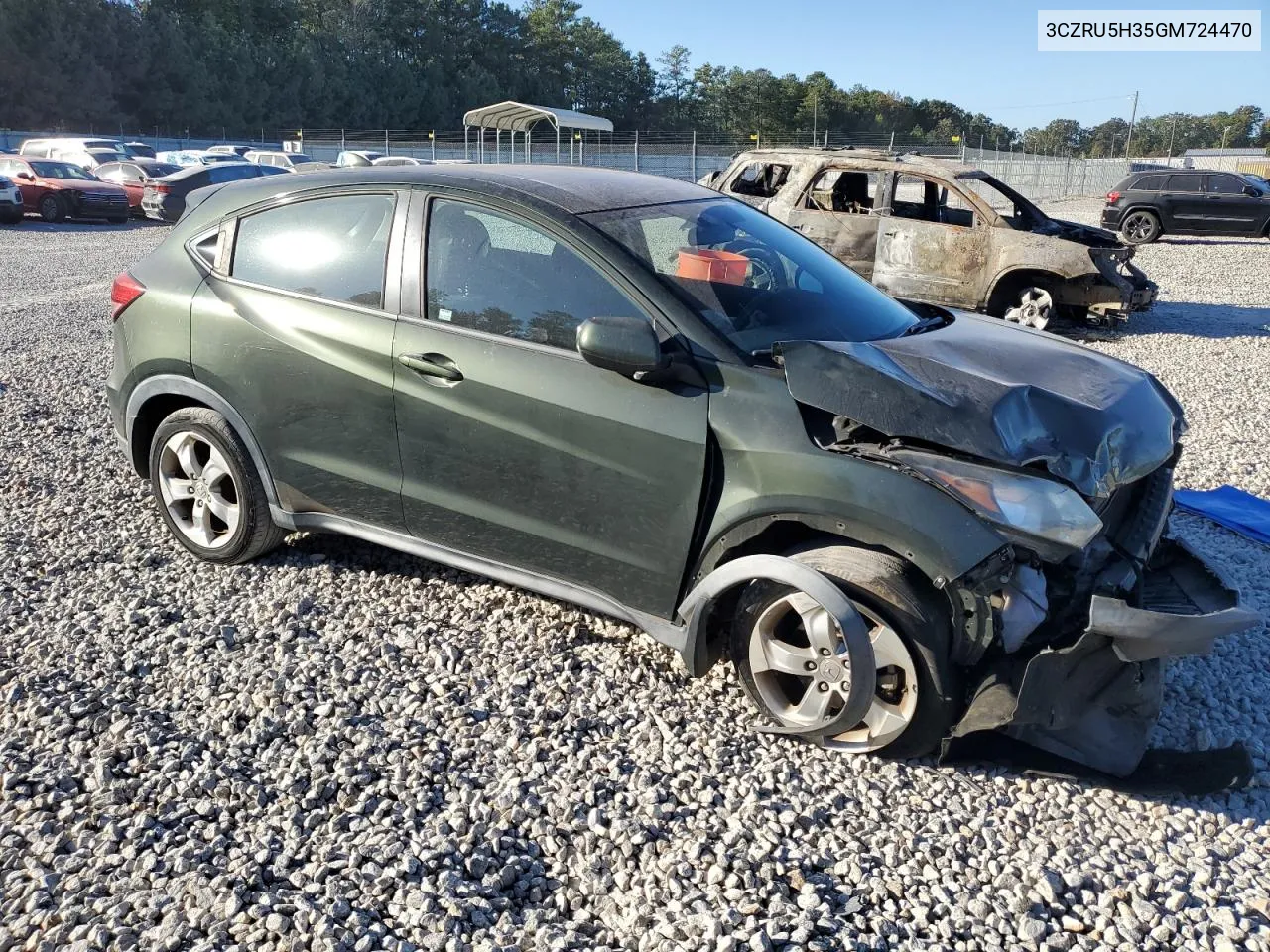 2019 Honda Hr-V Lx VIN: 3CZRU5H35GM724470 Lot: 77556834